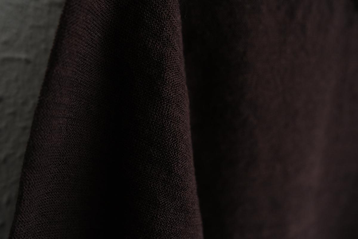 リネンコットンアンダーウェア7分袖｜レディース｜ダークブラウン