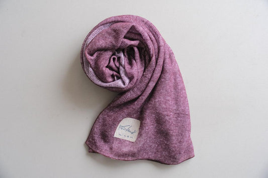 リネンニットストール｜ローズレッド×ベニフジ