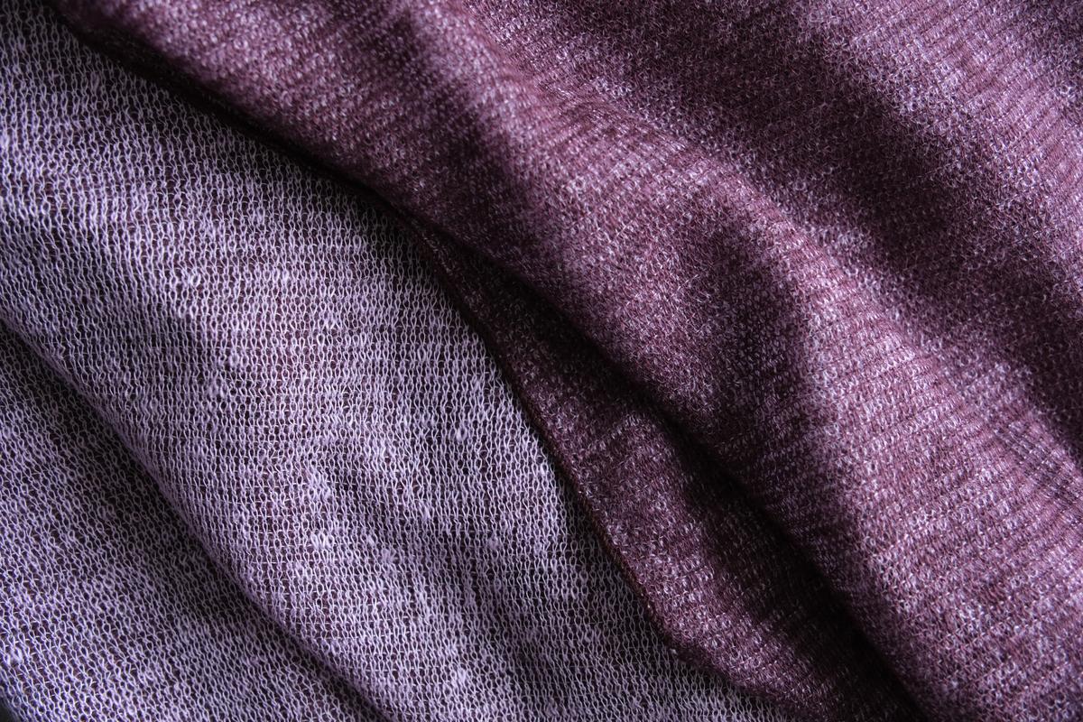 リネンニットストール｜ローズレッド×ベニフジ