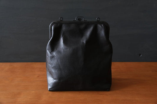 frame porch SHO-61 ＜鹿革 黒 / 滋賀-10＞ マスタードストライプ裏地