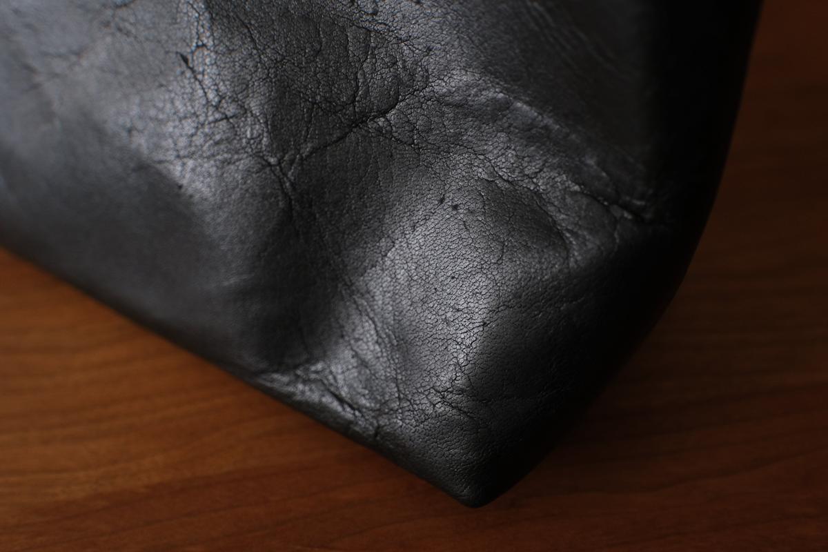 frame porch SHO-61 ＜鹿革 黒 / 滋賀-10＞ マスタードストライプ裏地