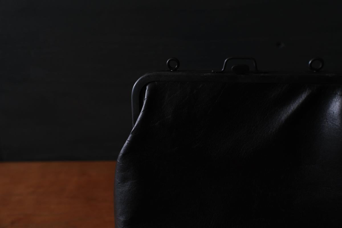 frame porch SHO-61 ＜鹿革 黒 / 滋賀-10＞ マスタードストライプ裏地