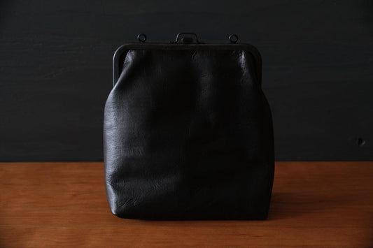 frame porch SHO-61 ＜鹿革 黒 / 滋賀-10＞ ブラックストライプ裏地