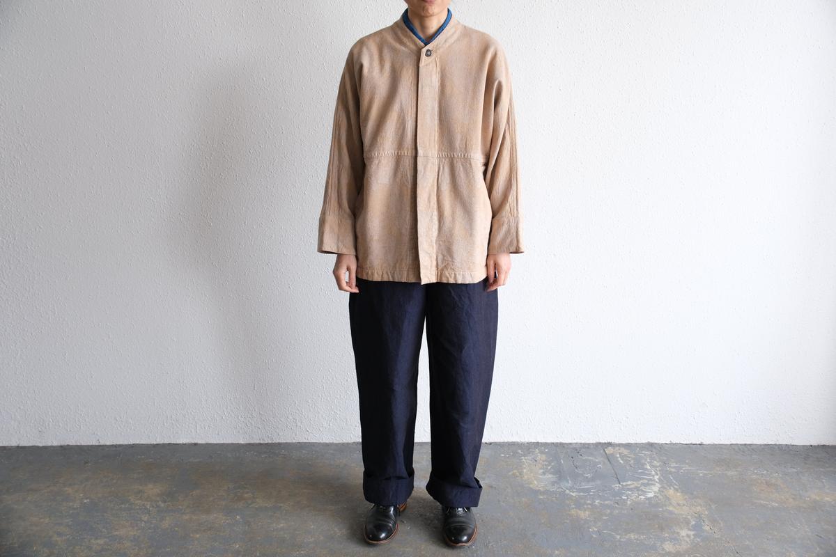 MITTAN / 綿絹麻ジャカードジャケット 薄茶 JK-58 / unisex