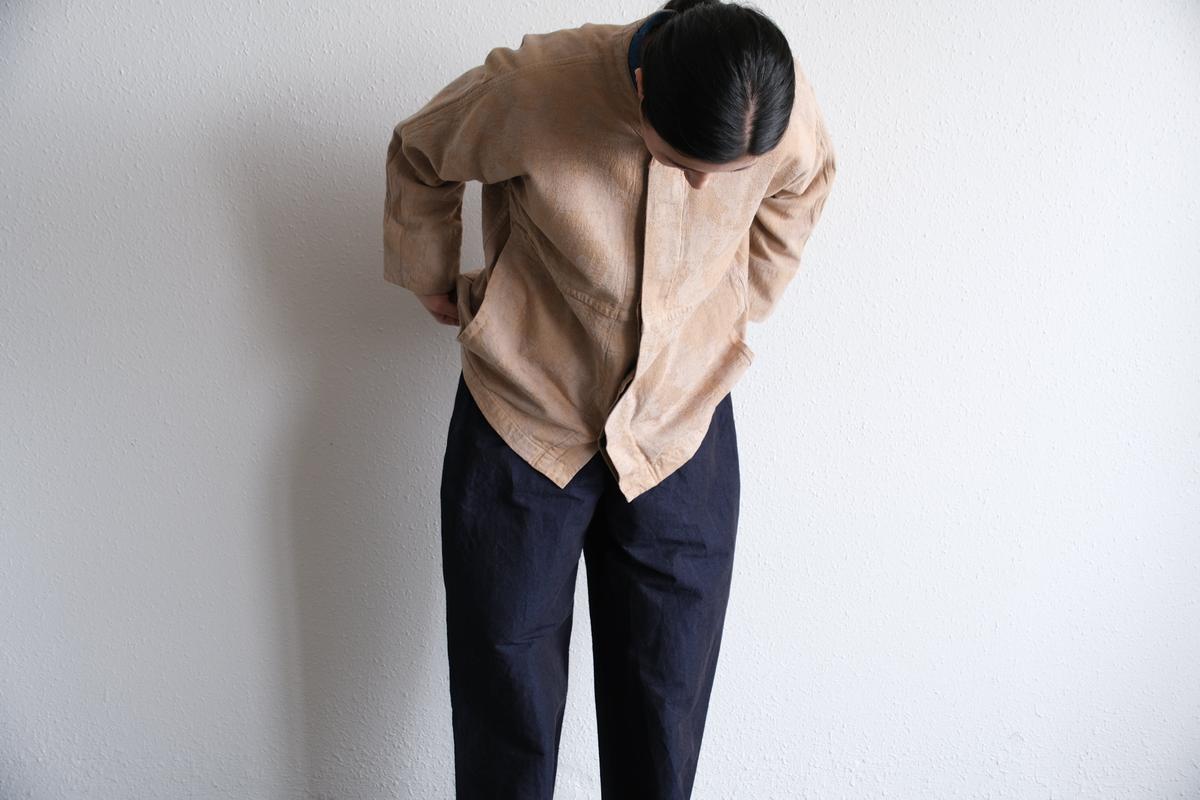 MITTAN / 綿絹麻ジャカードジャケット 薄茶 JK-58 / unisex