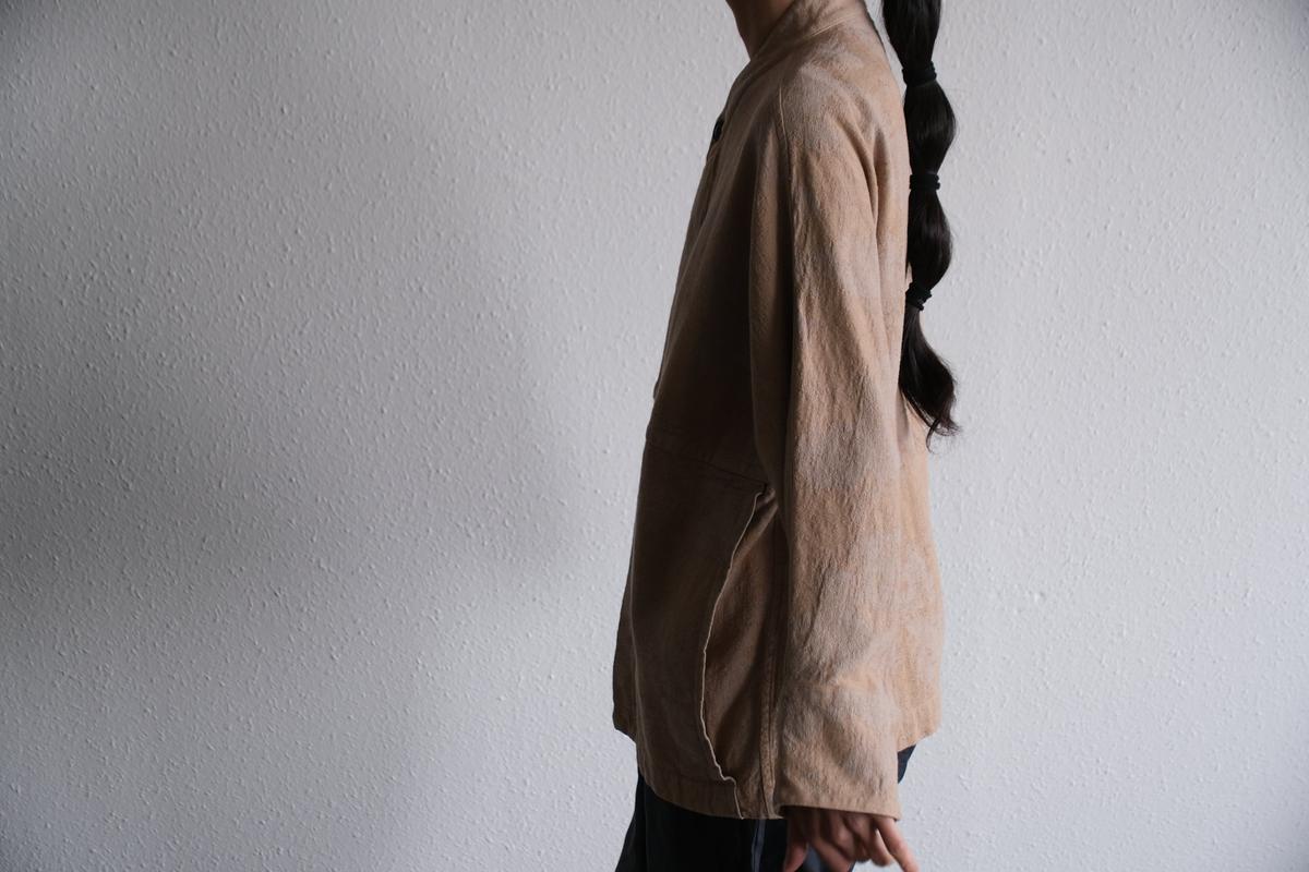 MITTAN / 綿絹麻ジャカードジャケット 薄茶 JK-58 / unisex