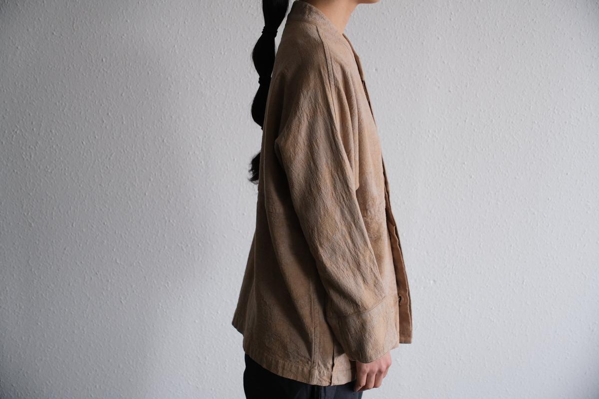 MITTAN / 綿絹麻ジャカードジャケット 薄茶 JK-58 / unisex