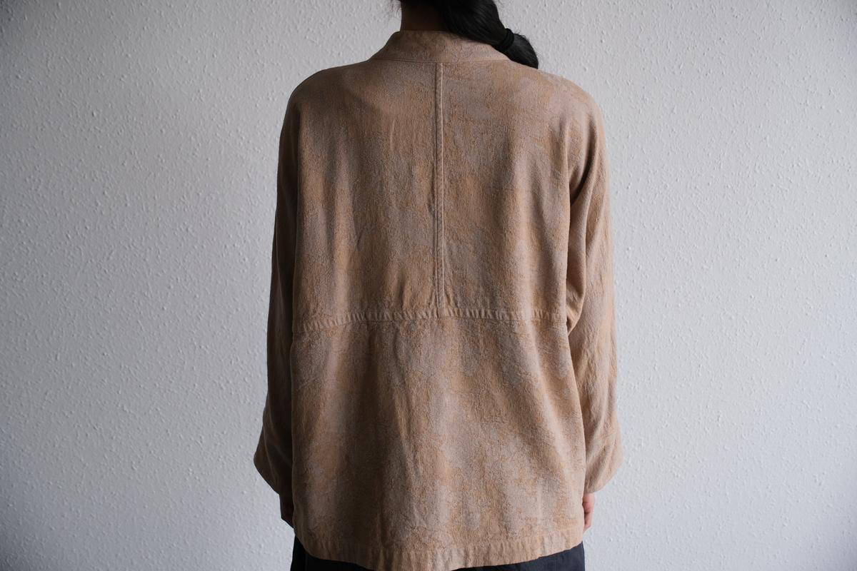 MITTAN / 綿絹麻ジャカードジャケット 薄茶 JK-58 / unisex