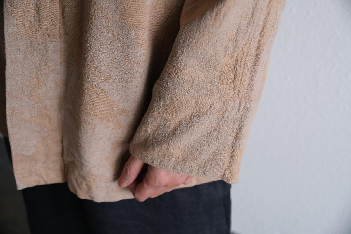 MITTAN / 綿絹麻ジャカードジャケット 薄茶 JK-58 / unisex