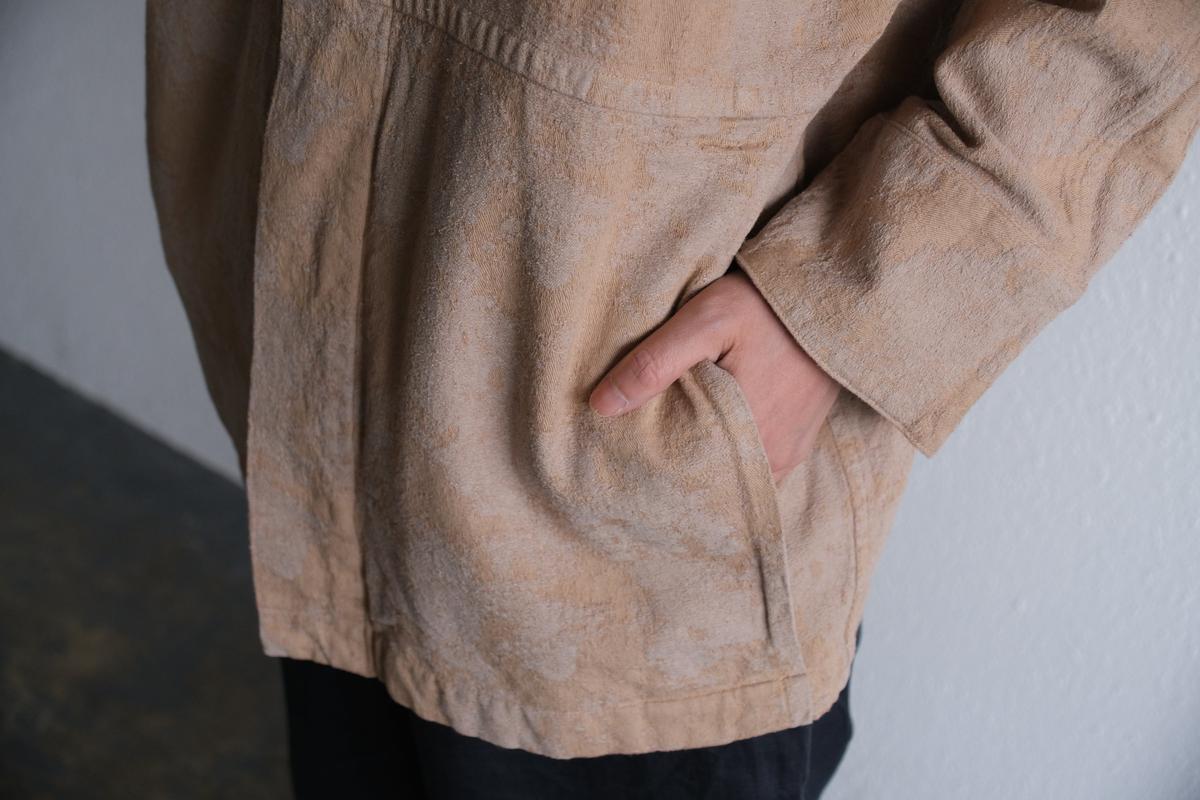 MITTAN / 綿絹麻ジャカードジャケット 薄茶 JK-58 / unisex