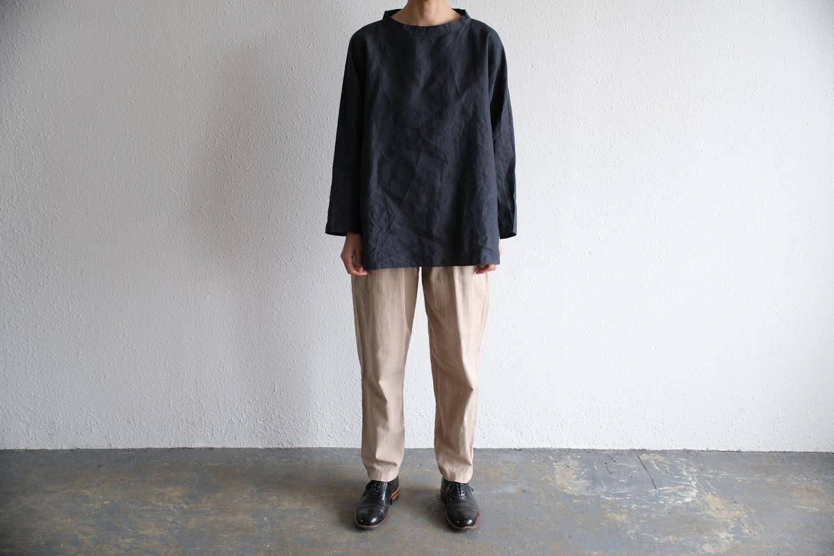 MITTAN / 大麻長袖プルオーバー 高密度 墨黒 SH-131 / unisex