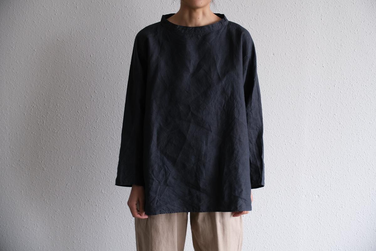 MITTAN / 大麻長袖プルオーバー 高密度 墨黒 SH-131 / unisex