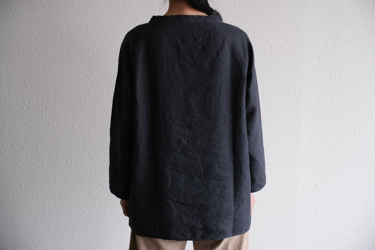 MITTAN / 大麻長袖プルオーバー 高密度 墨黒 SH-131 / unisex