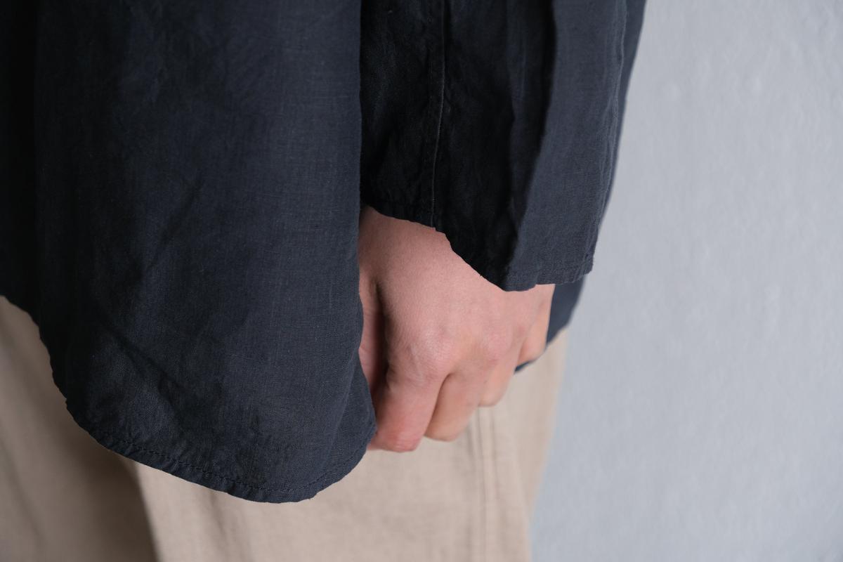 MITTAN / 大麻長袖プルオーバー 高密度 墨黒 SH-131 / unisex