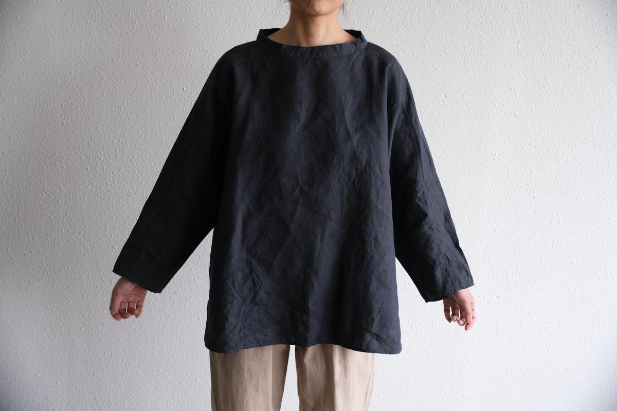 MITTAN / 大麻長袖プルオーバー 高密度 墨黒 SH-131 / unisex