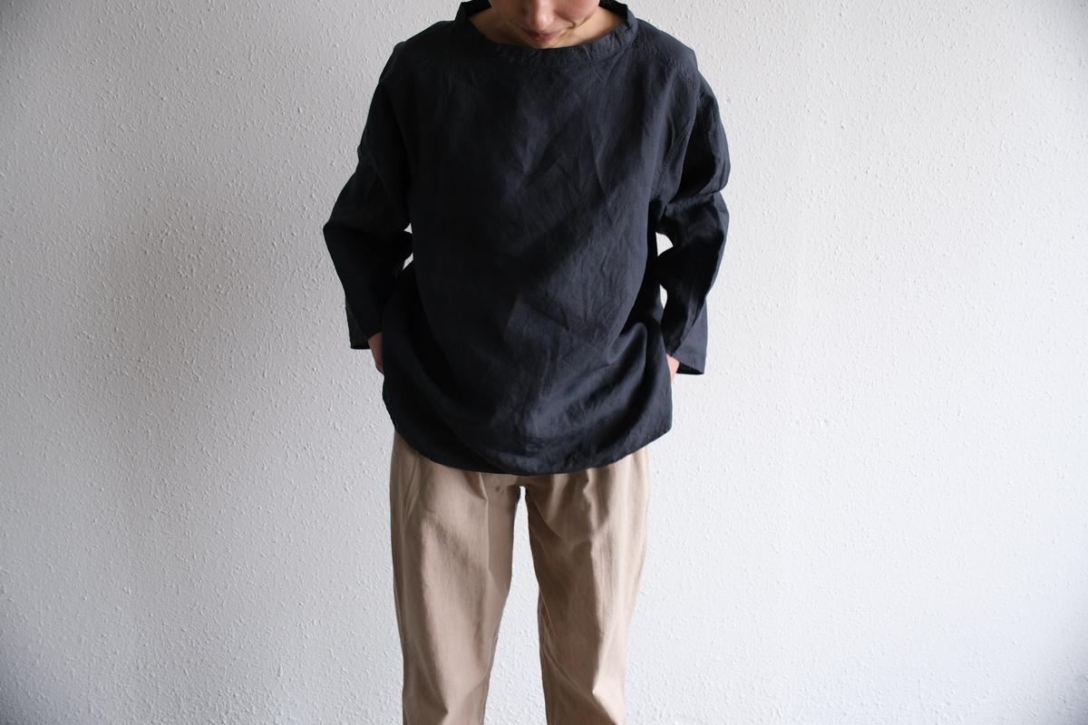 MITTAN / 大麻長袖プルオーバー 高密度 墨黒 SH-131 / unisex