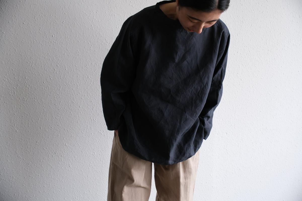MITTAN / 大麻長袖プルオーバー 高密度 墨黒 SH-131 / unisex