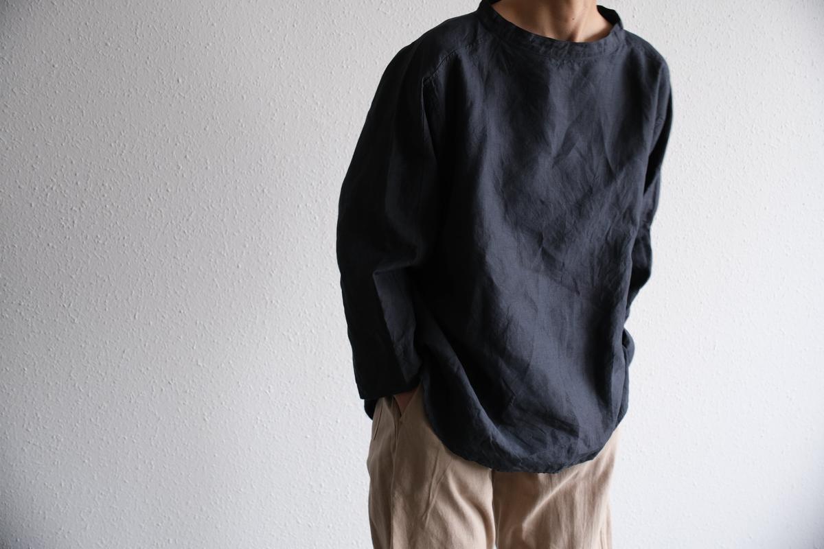MITTAN / 大麻長袖プルオーバー 高密度 墨黒 SH-131 / unisex