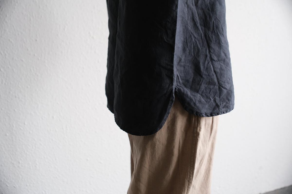 MITTAN / 大麻長袖プルオーバー 高密度 墨黒 SH-131 / unisex