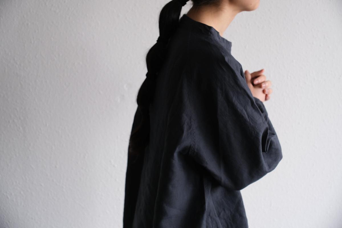 MITTAN / 大麻長袖プルオーバー 高密度 墨黒 SH-131 / unisex