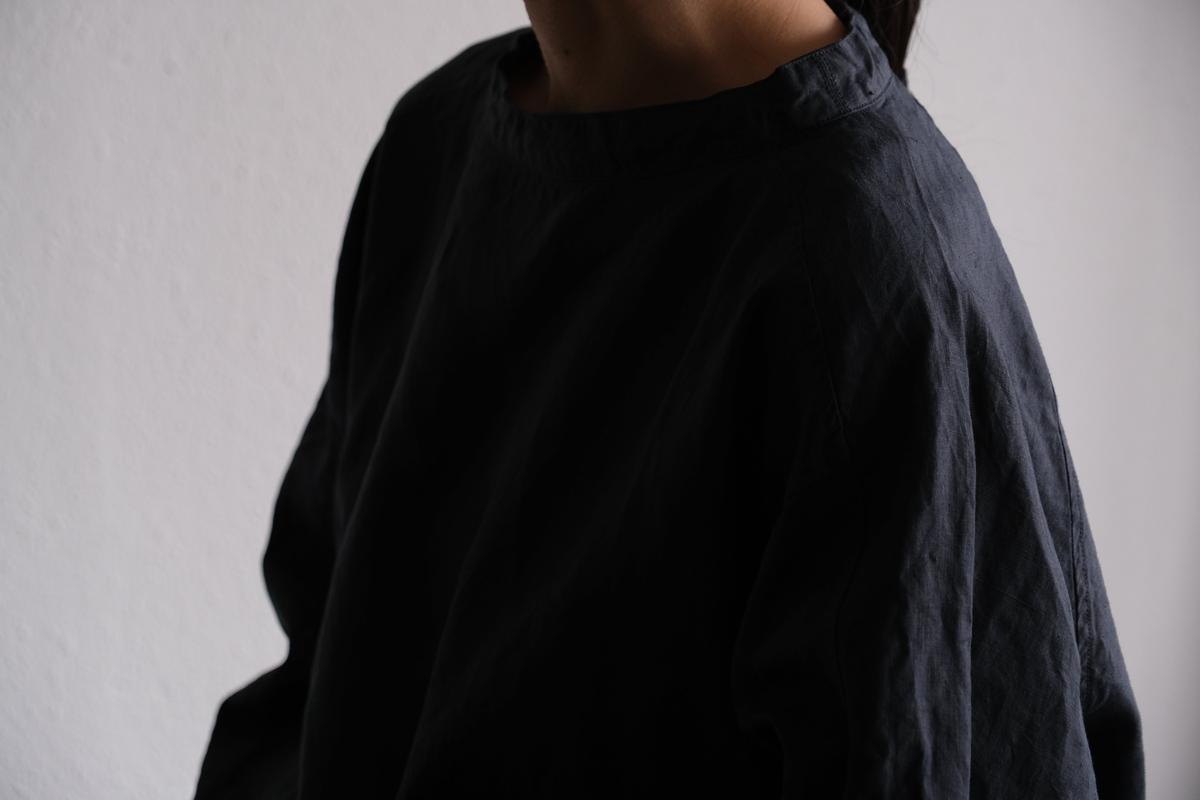 MITTAN / 大麻長袖プルオーバー 高密度 墨黒 SH-131 / unisex