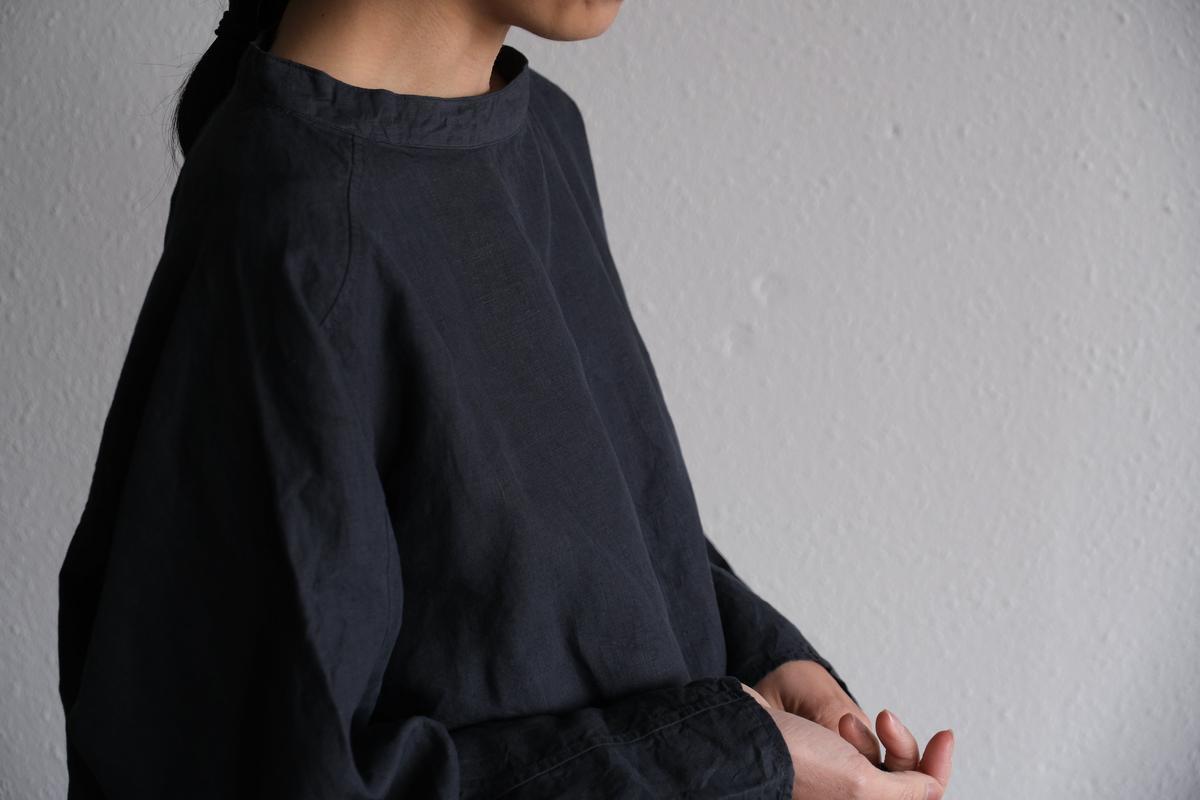 MITTAN / 大麻長袖プルオーバー 高密度 墨黒 SH-131 / unisex