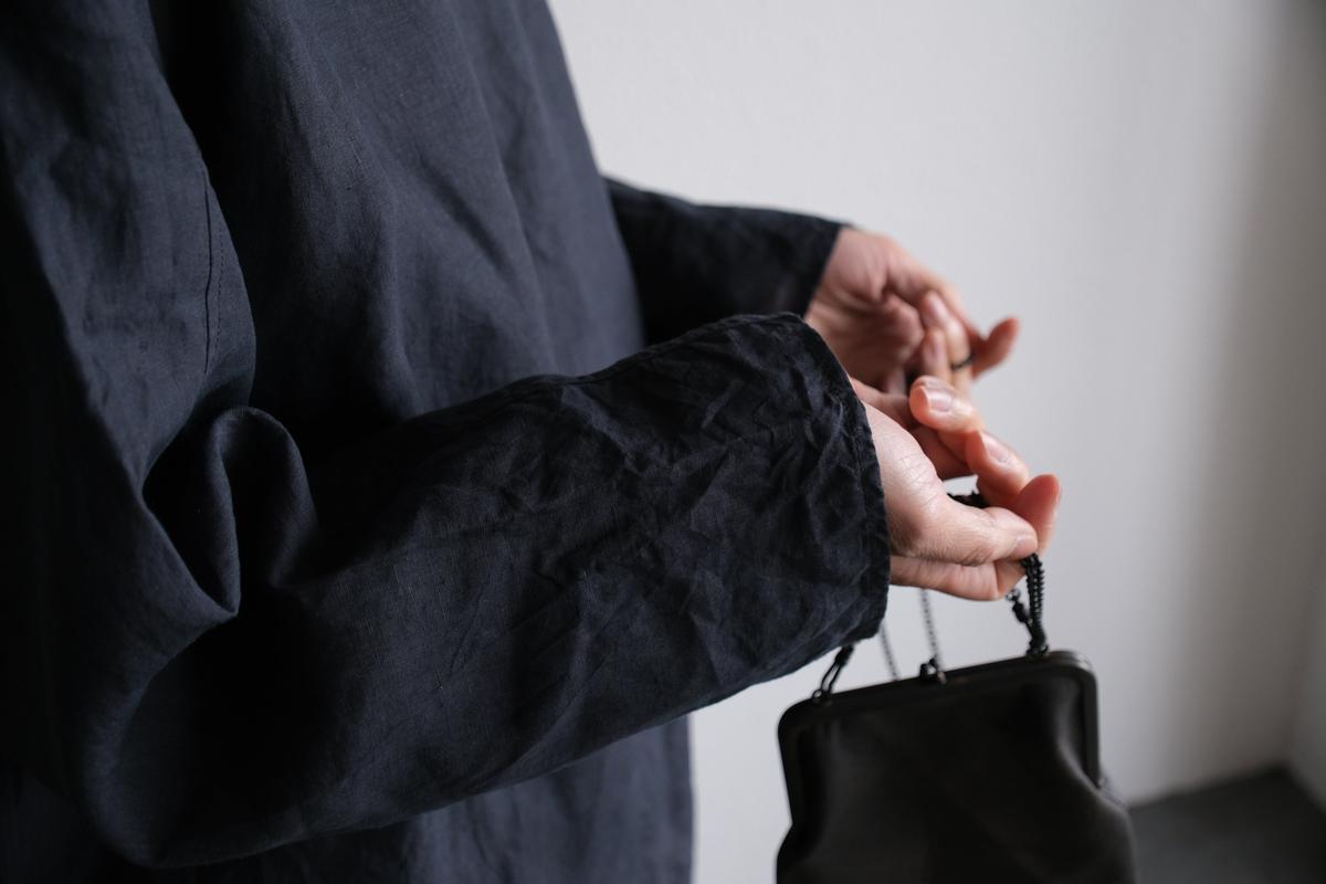 MITTAN / 大麻長袖プルオーバー 高密度 墨黒 SH-131 / unisex