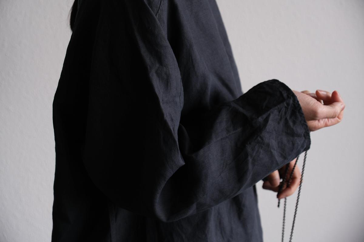 MITTAN / 大麻長袖プルオーバー 高密度 墨黒 SH-131 / unisex