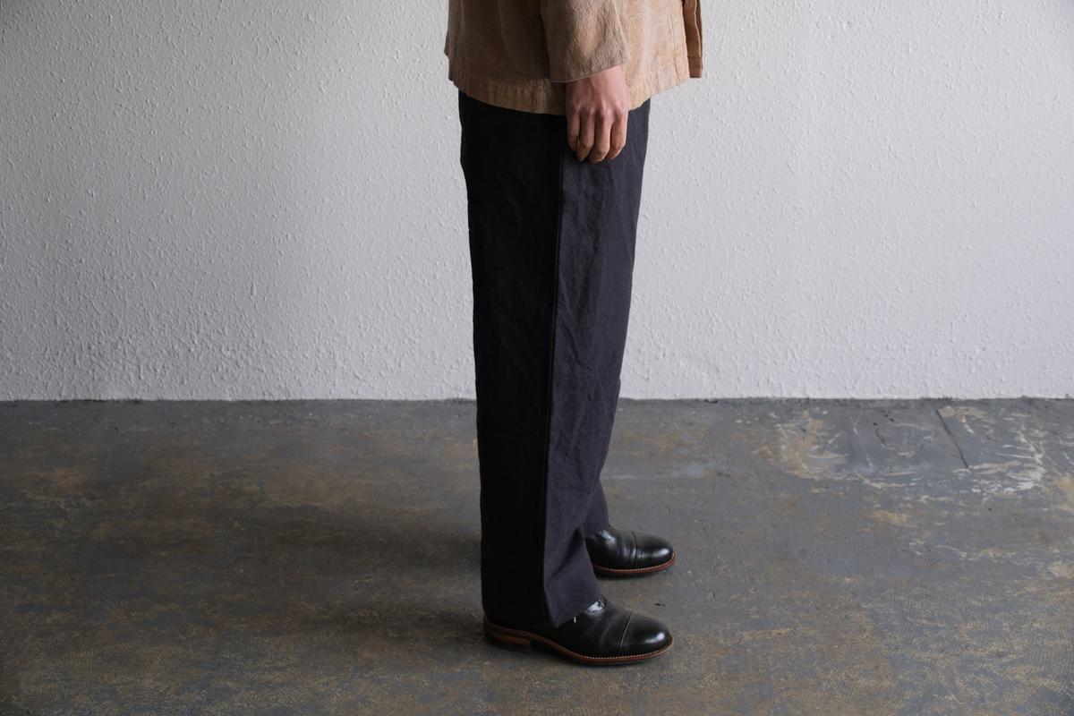 MITTAN / 麻綿高密度ロングパンツ 墨黒 PT-104 / unisex