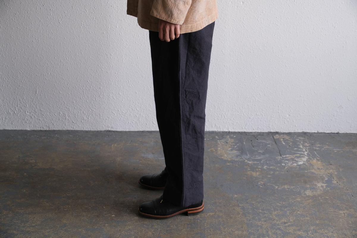 MITTAN / 麻綿高密度ロングパンツ 墨黒 PT-104 / unisex