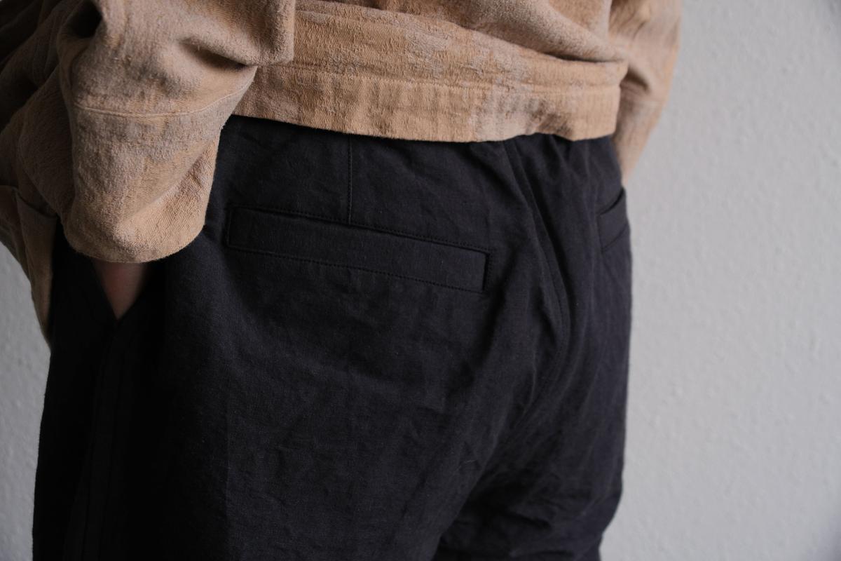 MITTAN / 麻綿高密度ロングパンツ 墨黒 PT-104 / unisex