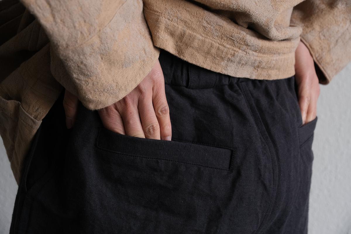 MITTAN / 麻綿高密度ロングパンツ 墨黒 PT-104 / unisex