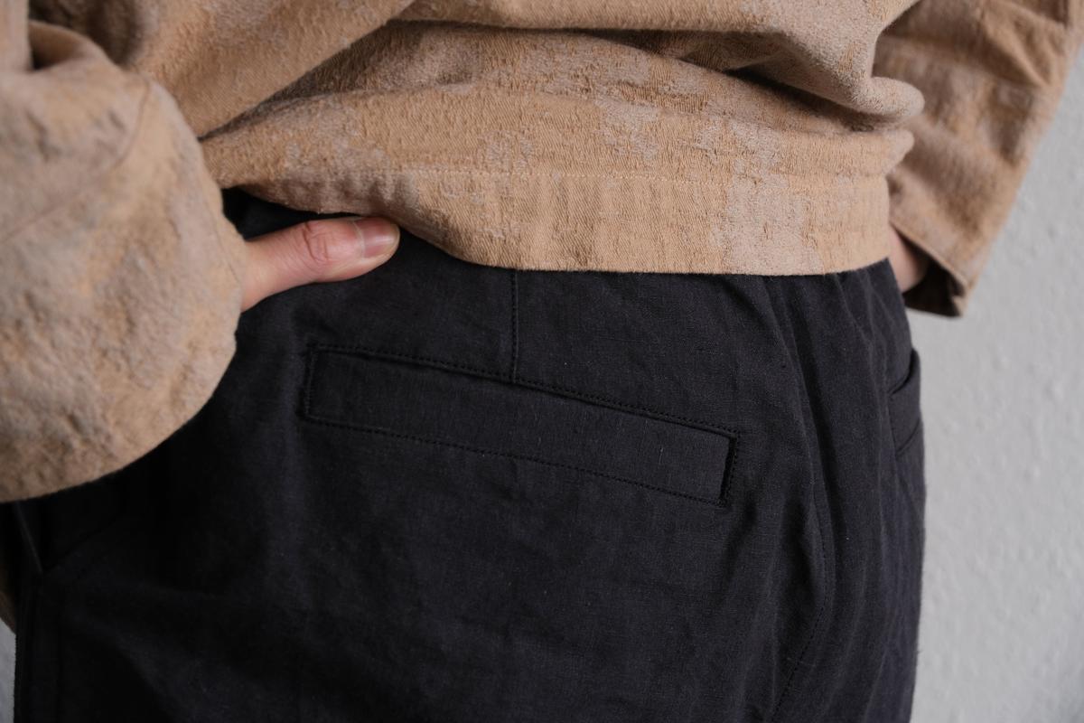 MITTAN / 麻綿高密度ロングパンツ 墨黒 PT-104 / unisex