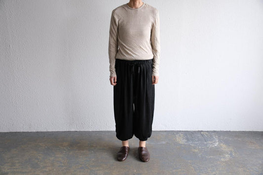 enrica linenknit slitpants|black