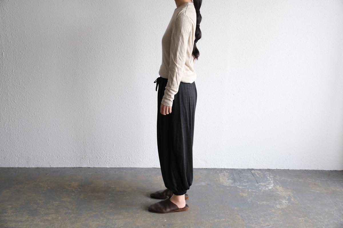 enrica linenknit slitpants｜black