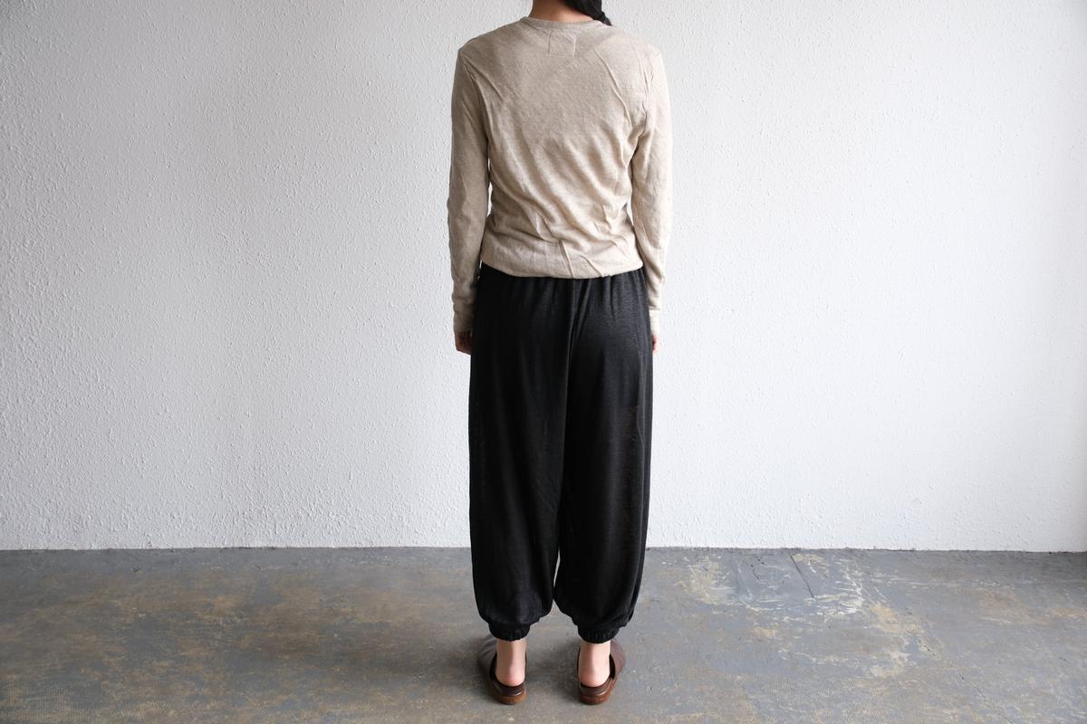 enrica linenknit slitpants｜black
