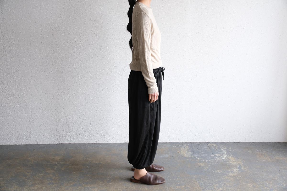 enrica linenknit slitpants｜black