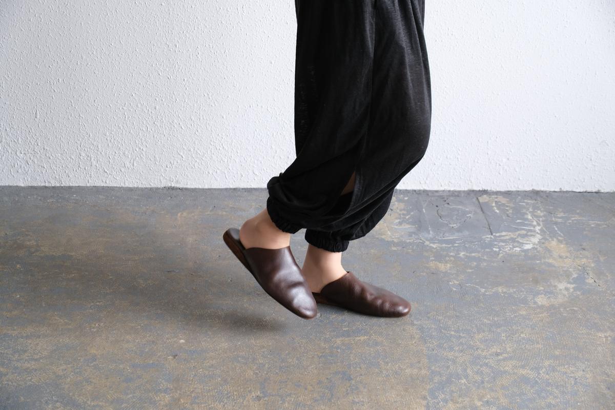 enrica linenknit slitpants｜black