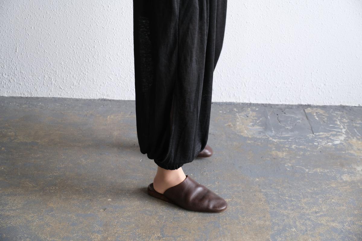 enrica linenknit slitpants｜black