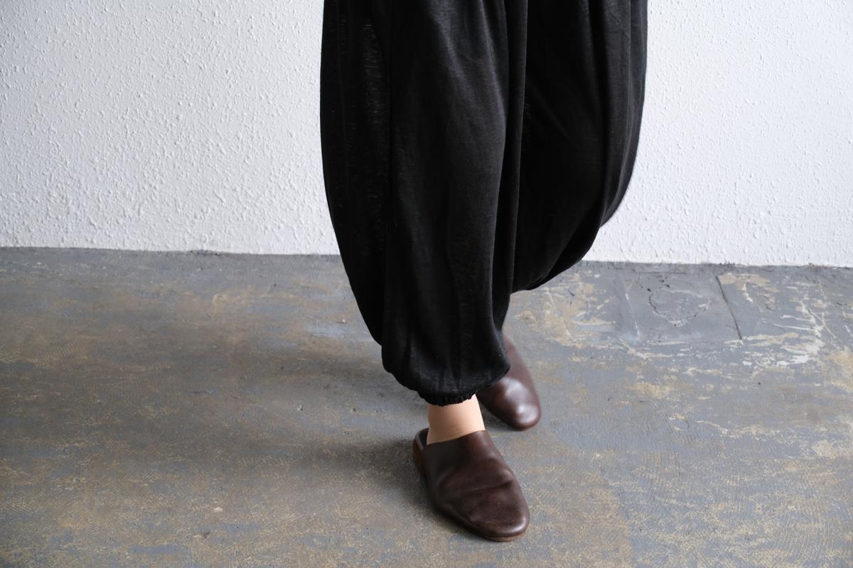 enrica linenknit slitpants｜black