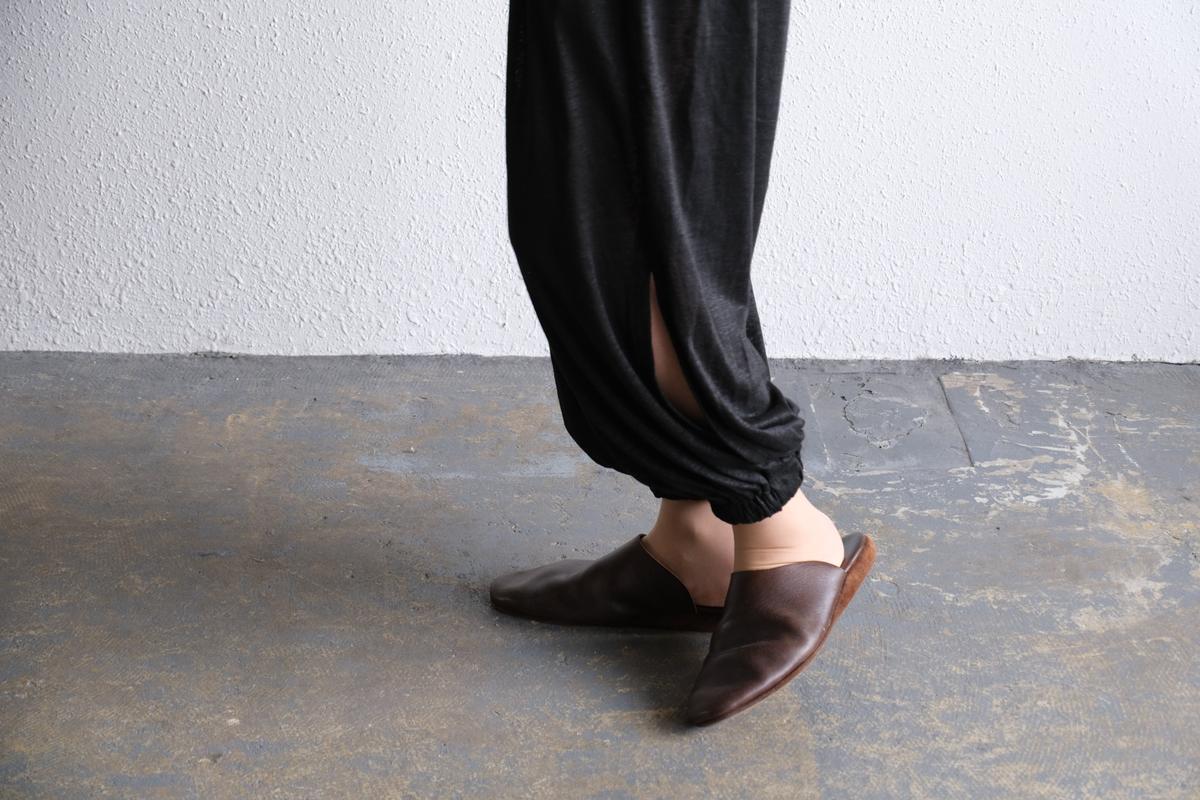 enrica linenknit slitpants｜black
