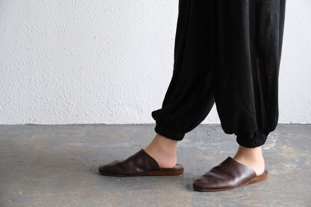 enrica linenknit slitpants｜black