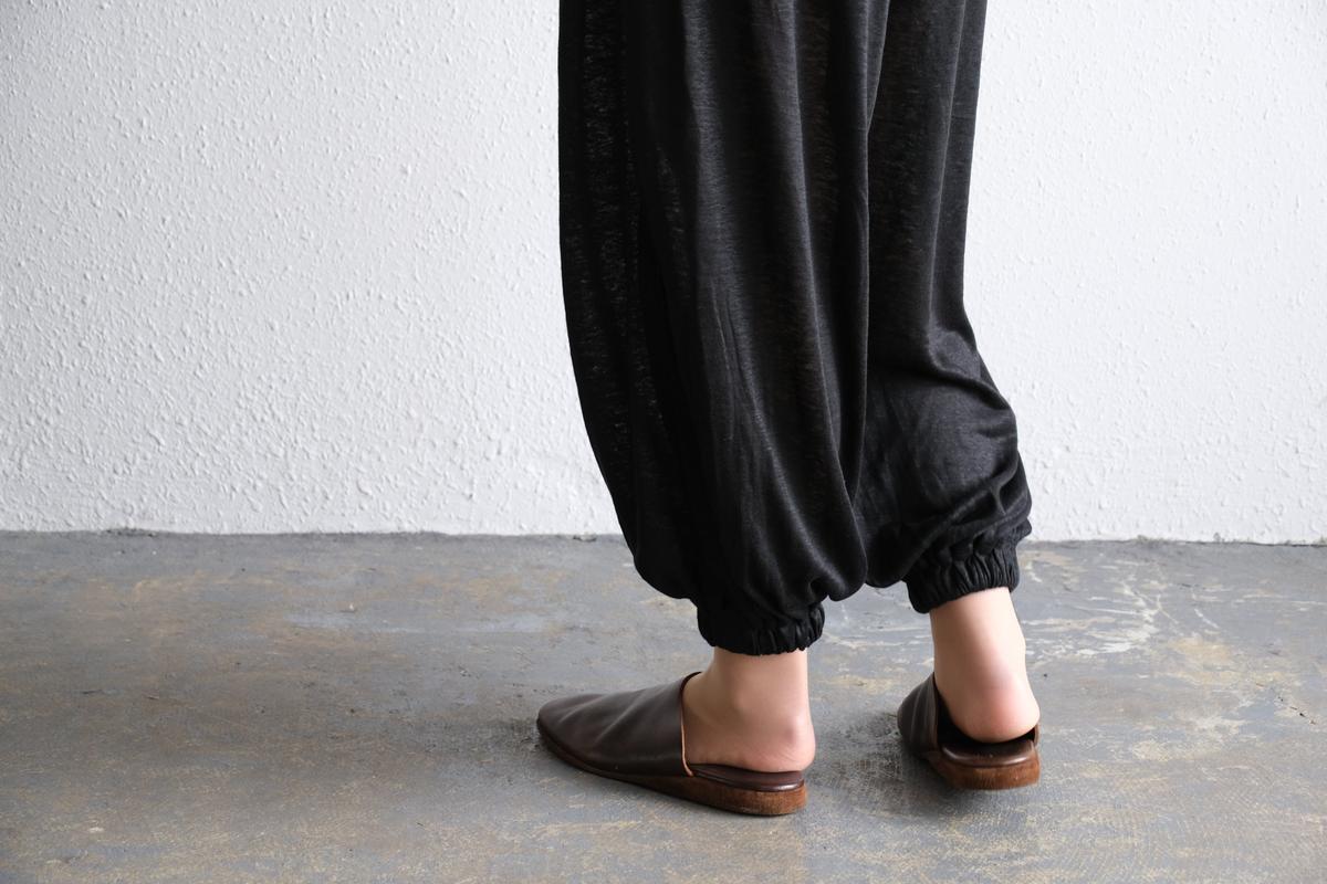 enrica linenknit slitpants｜black