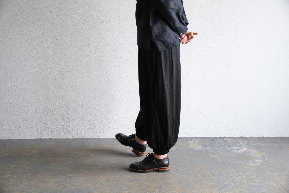 enrica linenknit slitpants｜black