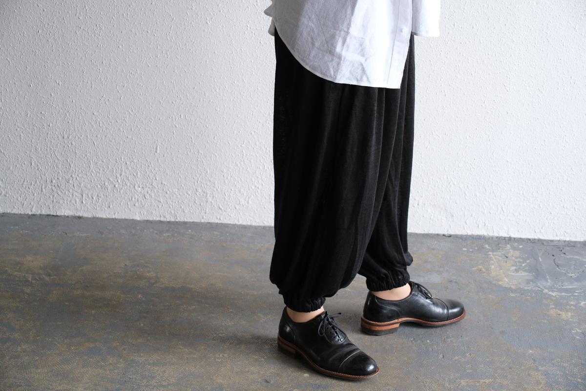 enrica linenknit slitpants｜black