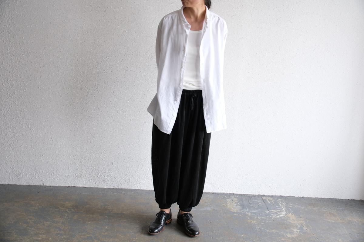 enrica linenknit slitpants｜black