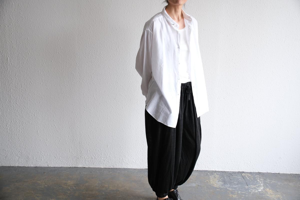 enrica linenknit slitpants｜black