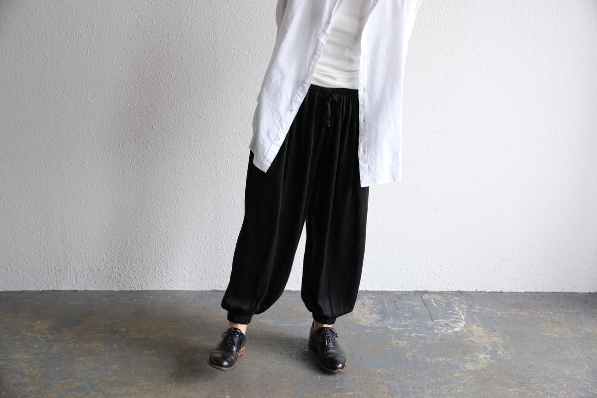 enrica linenknit slitpants｜black