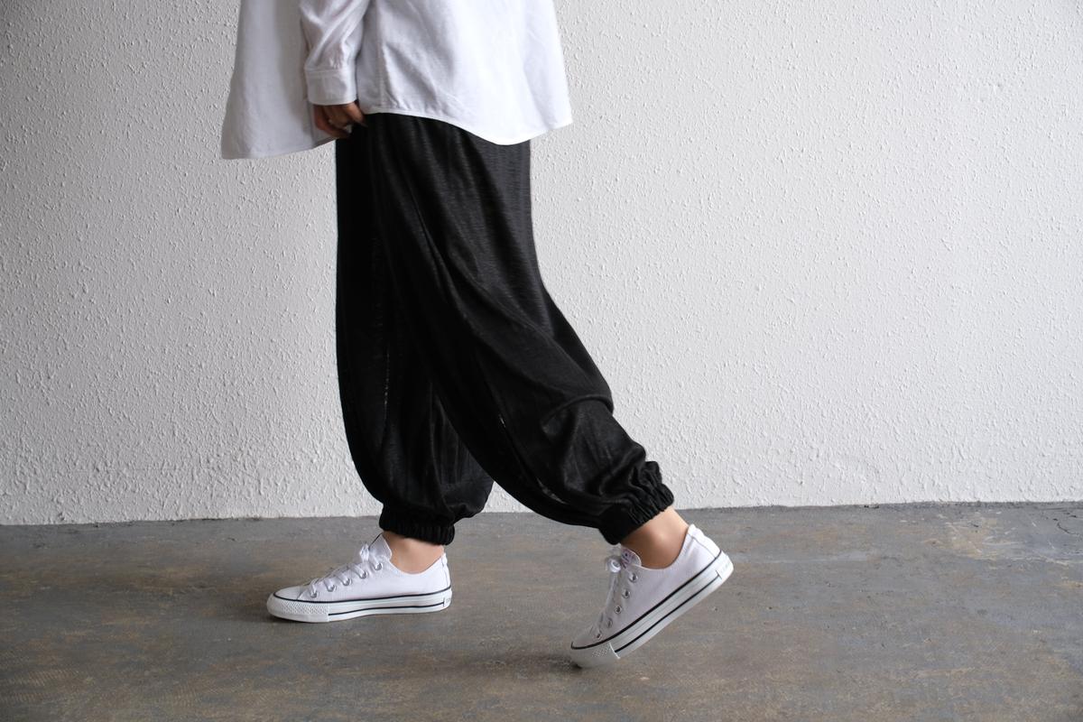 enrica linenknit slitpants｜black