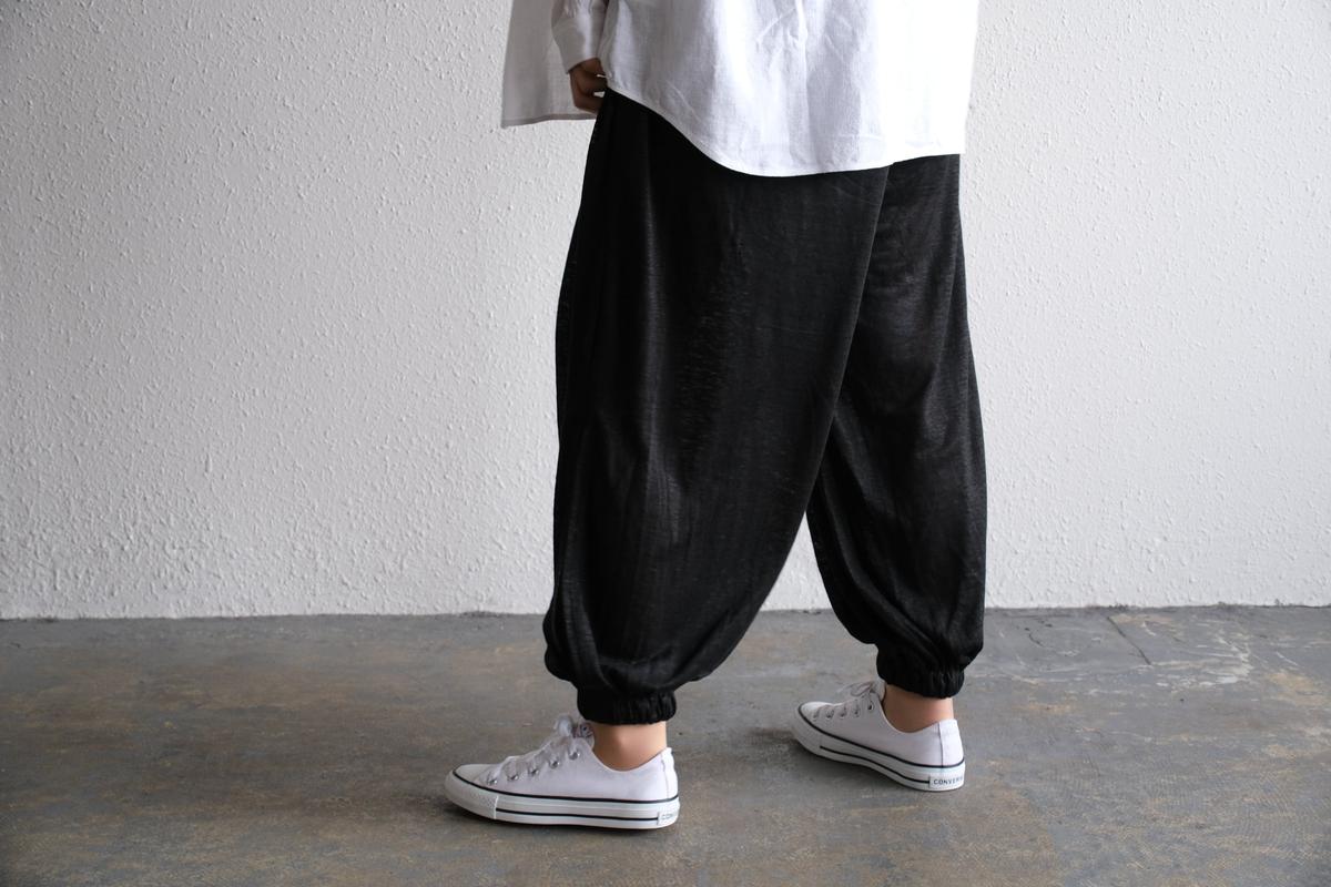 enrica linenknit slitpants｜black